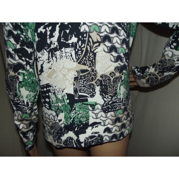 Christopher & Banks Cardigan Sweater Womens Small Button blue green white beige - Picture 9 of 13